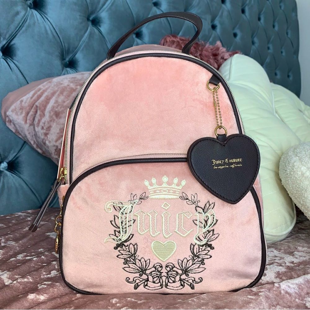 Pink Velour Heritage Juicy Couture backpack bookbag